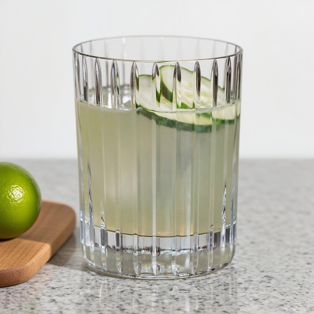 vertical striped glassware